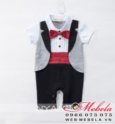 BD66 - Bộ body dự tiệc áo liền quần giả gile cho bé 2th - 12th (5kg - 10kg)