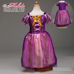 V458 - VÁY CÔNG CHÚA TÓC MÂY DISNEY màu tím CHO BÉ GÁI 2 - 8 TUỔI, 13 - 28KG, SZ 100-150