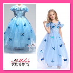 V777 Váy công chúa Lọ Lem trang trí bướm cho bé 15-33kg
