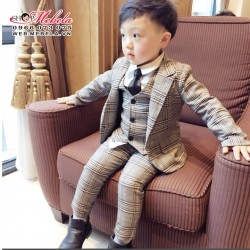 BT599 Bộ vest kẻ cho bé (không kèm sơ mi cà vạt) cho bé 30-34kg 140cm cao gầy