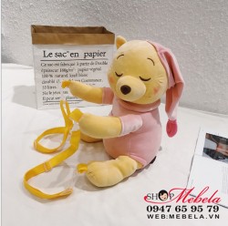 BL41 Balo kiêm túi đeo chéo kiêm thú nhồi hình gấu Pooh ngủ cực yêu