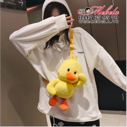 T42 Túi đeo chéo hình vịt nhồi bông xinh xắn