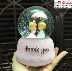 Quà tặng quả cầu tuyết cặp đôi che ô Thank you
