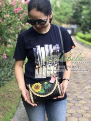 Túi cói vẽ tay hoa hướng dương