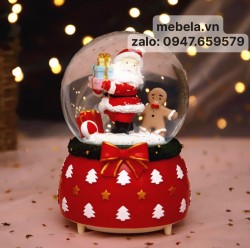 Quả cầu tuyết ông già Noel có tuyết fun tự động