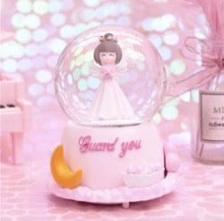 Quả cầu pha lê thiên thần có tuyết tự fun, đèn, nhạc tự chuyển