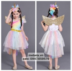 Set Váy ngựa Pony Unicorn kèm sừng và cánh 15-30kg cao 95-125cm