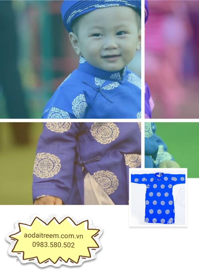 Áo dài trẻ em Gấm Thái Tuấn cho bé trai